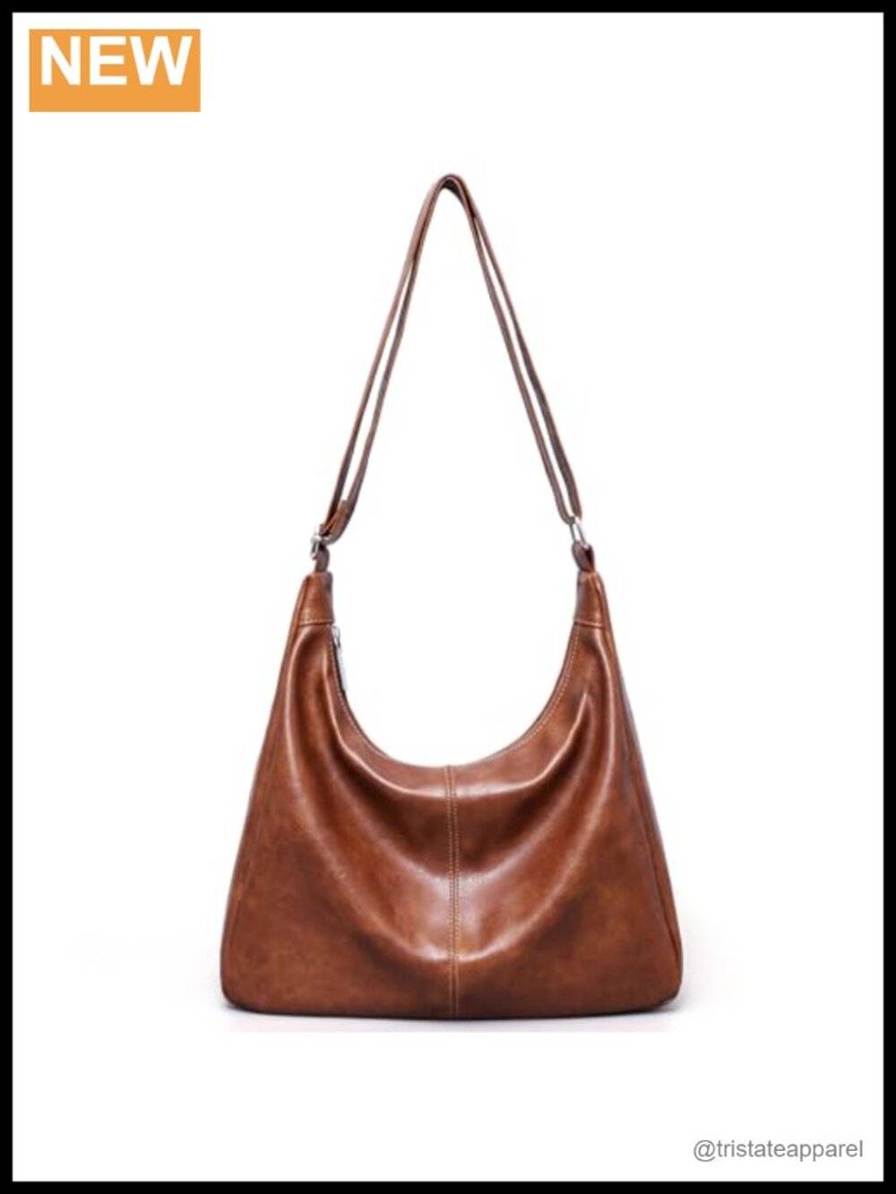 Vegan Leather Hobo Shoulder Bag Slouchy Tote Purse Adjustable Strap